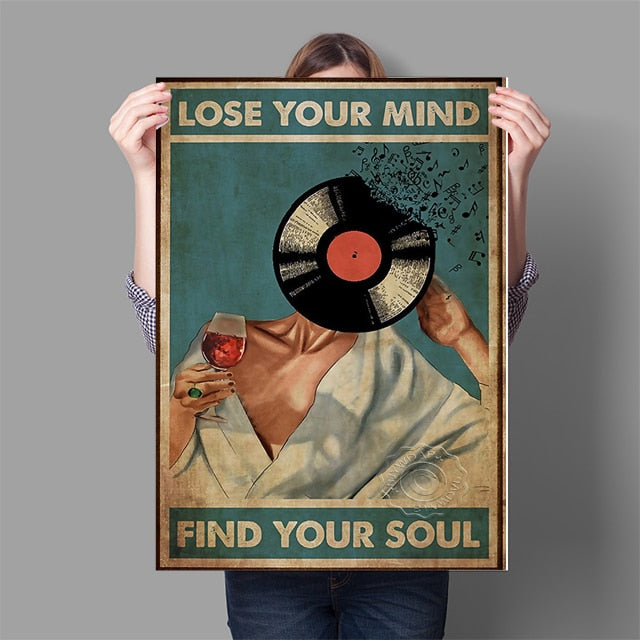 Vintage Vinyl Music Art Poster