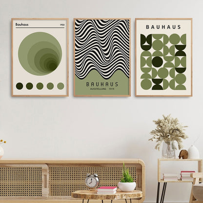 Bauhaus Green Abstract Prints