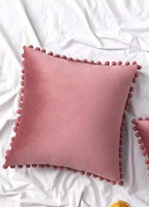 Velvet Pom Pom Pillow