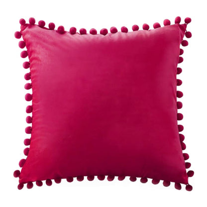 Velvet Pom-Pom Pillow